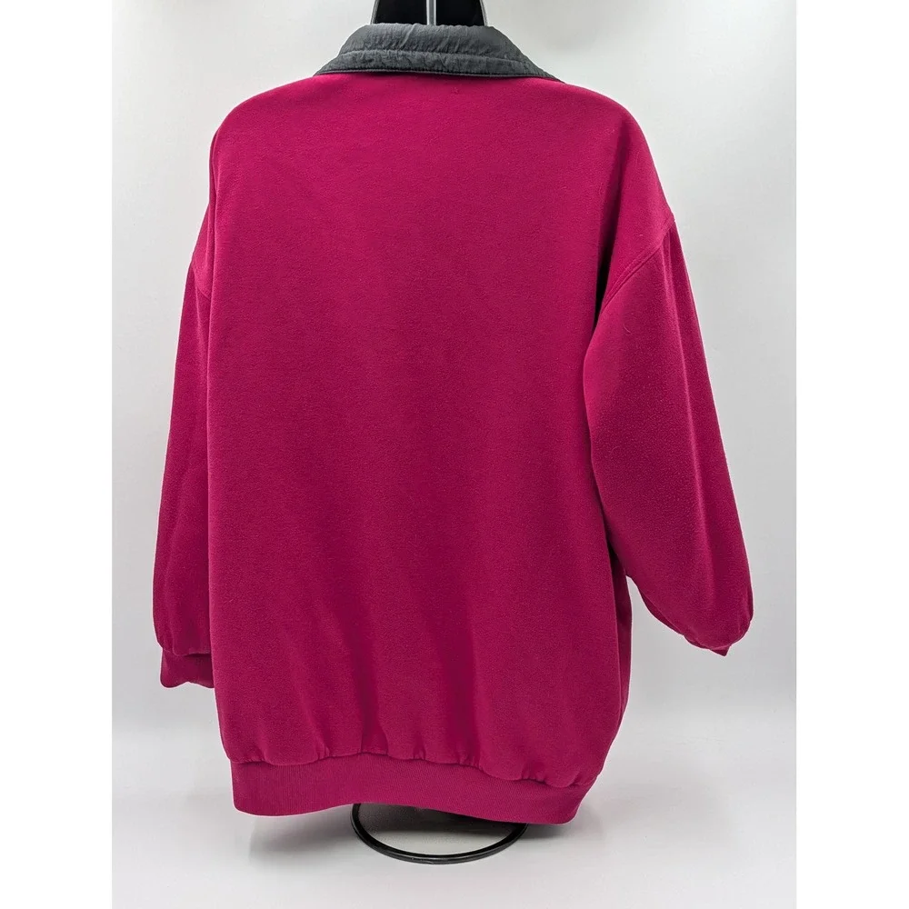 Vintage 80s 90s Colorblock Reversible‎ Fleece Windbreaker Jacket Womens